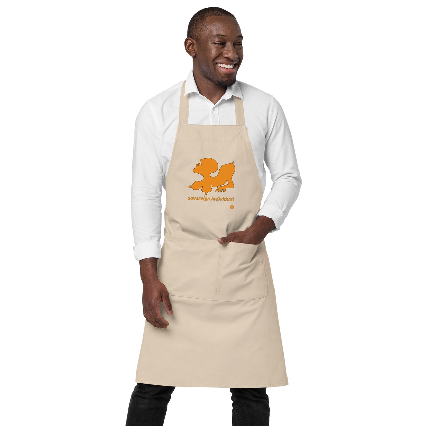 Organic cotton apron "SovereignIndividual"