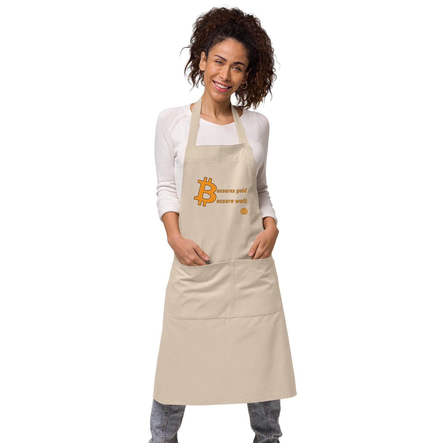 Organic cotton apron "Geld-Welt"