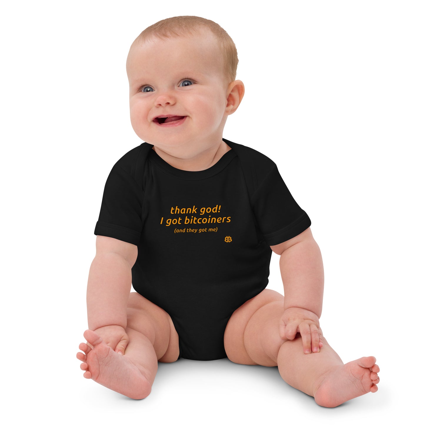 Organic cotton baby bodysuit "ThankGod"