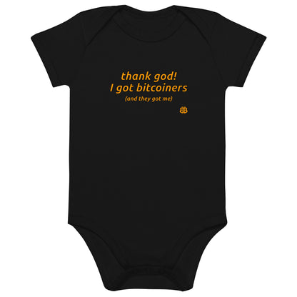 Organic cotton baby bodysuit "ThankGod"