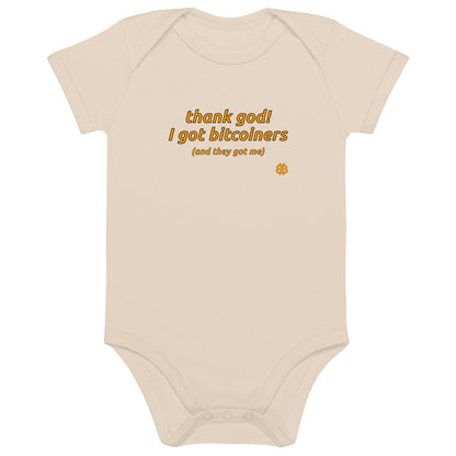 Organic cotton baby bodysuit "ThankGod"