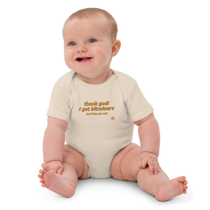 Organic cotton baby bodysuit "ThankGod"