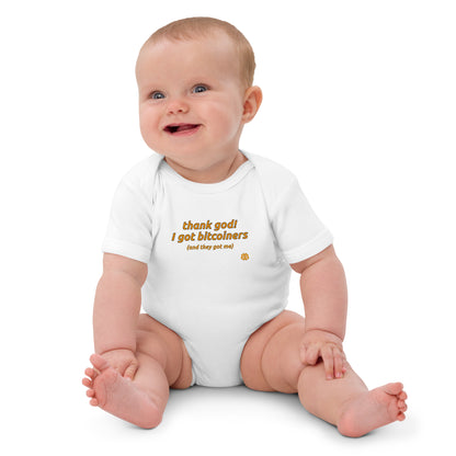 Organic cotton baby bodysuit "ThankGod"