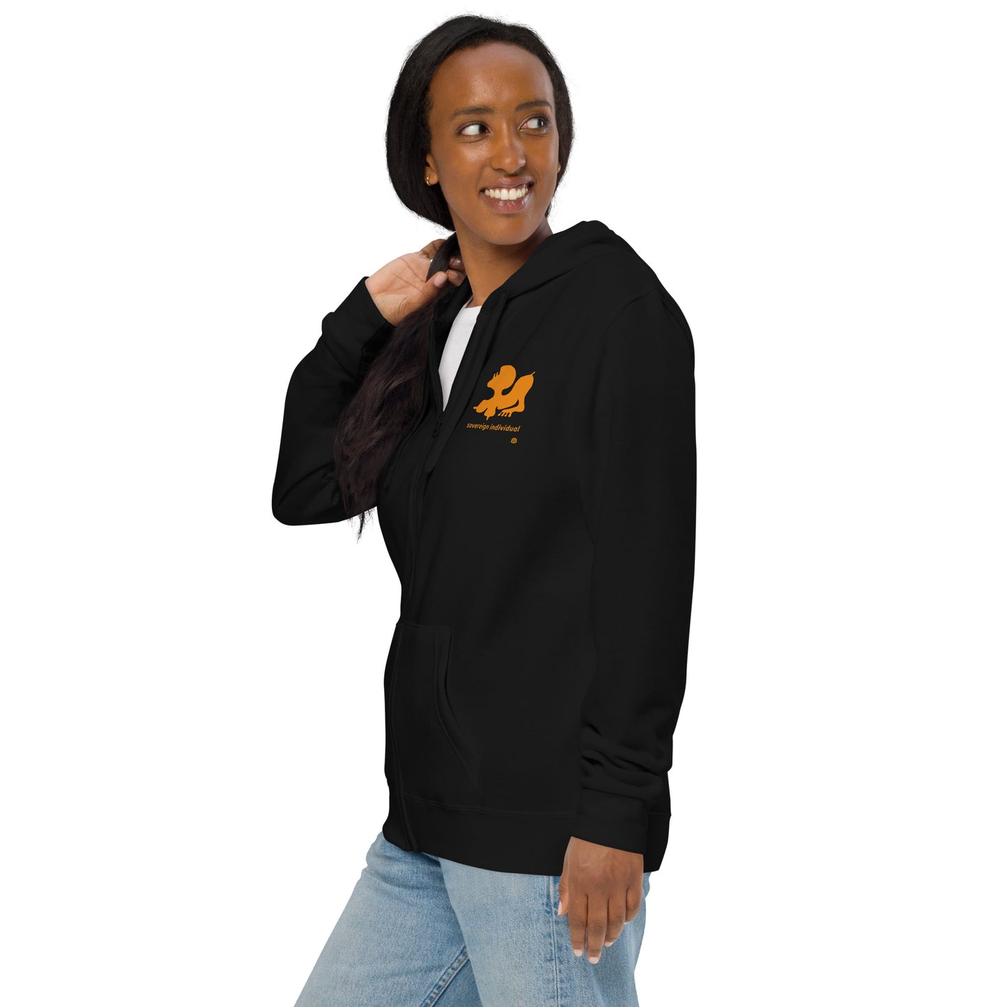 Sudadera con capucha básica unisex con cremallera "SovereignIndividual_sm"