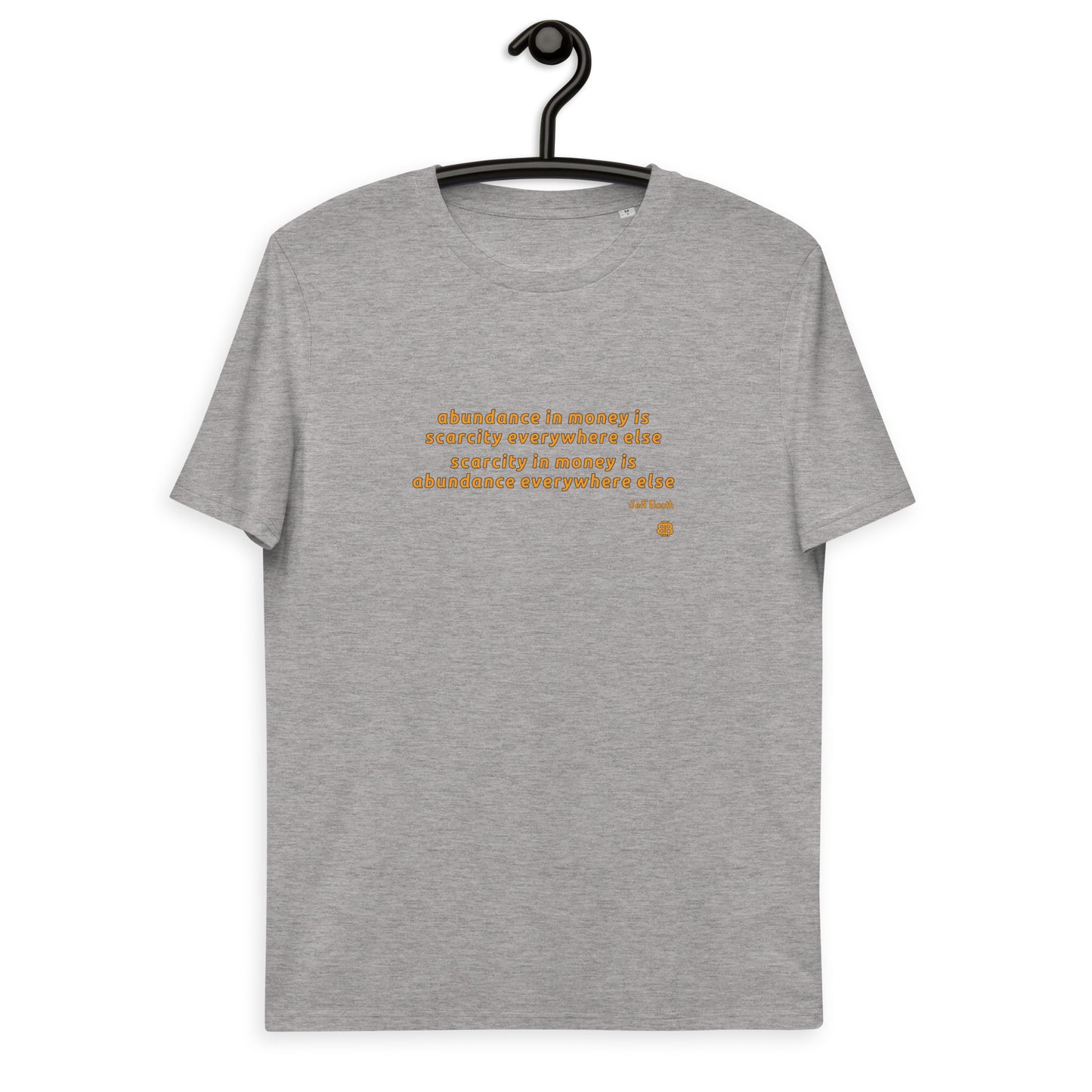 Unisex organic cotton t-shirt "Abundance_booth"