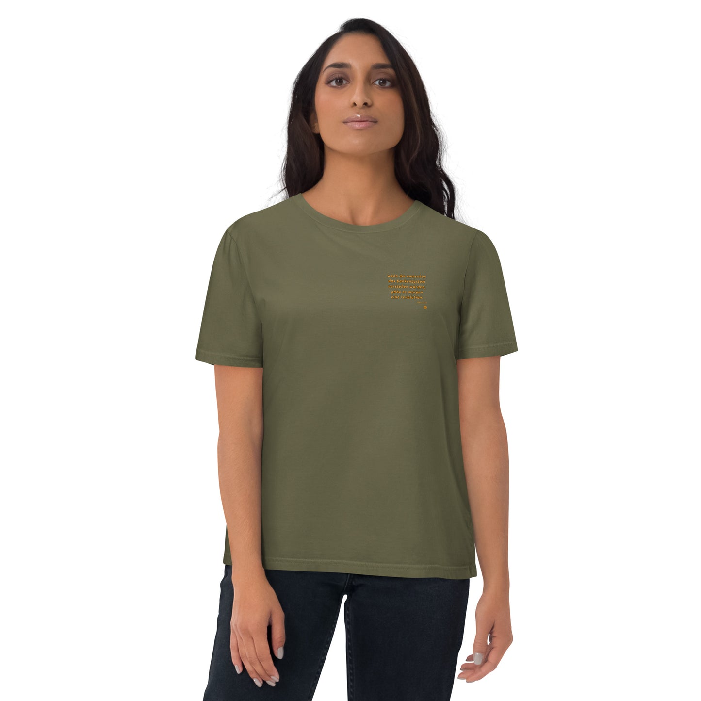 Camiseta de mujer de algodón orgánico "Revolution_dt_sm"