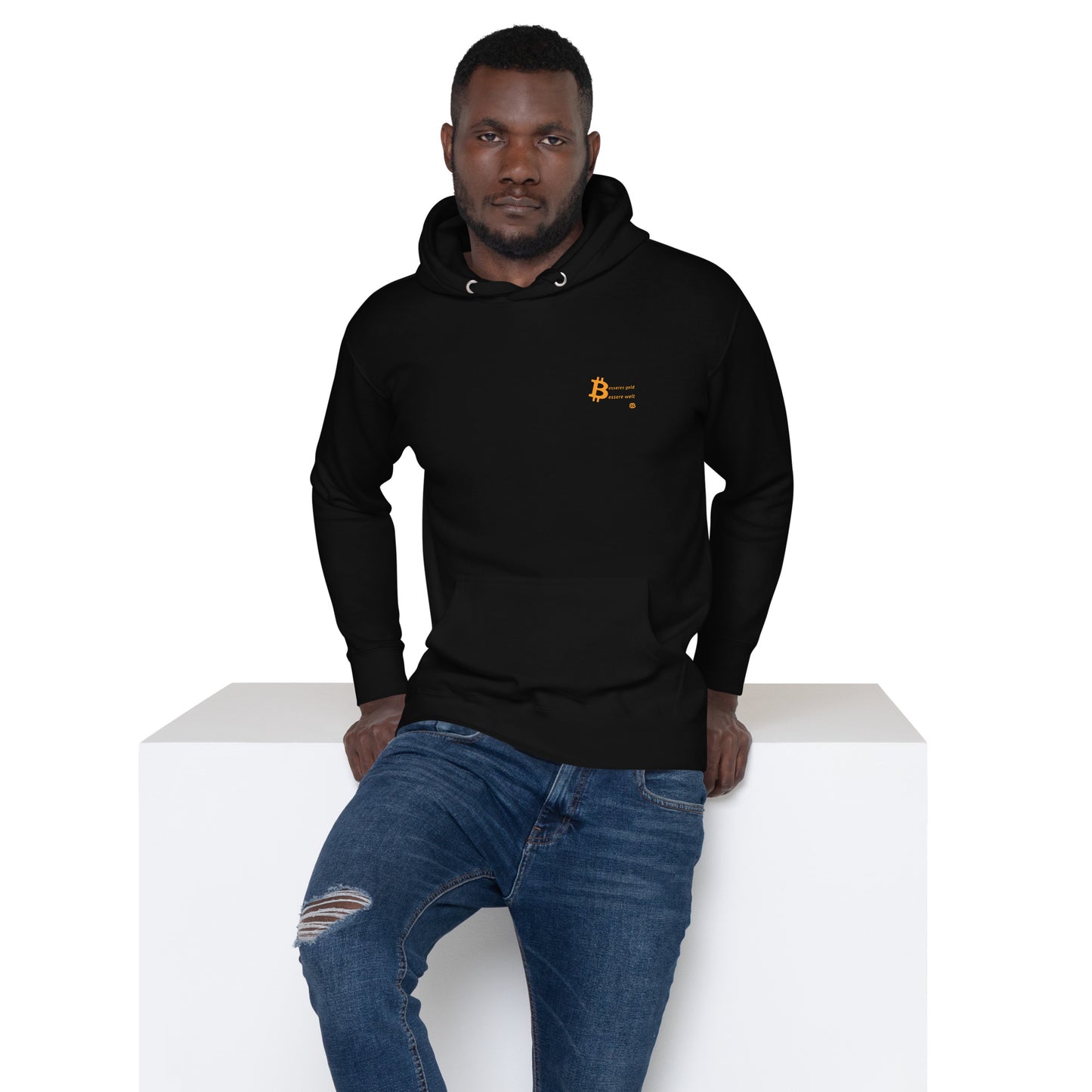 Men's organic bio Hoodie "Geld-Welt_sm"