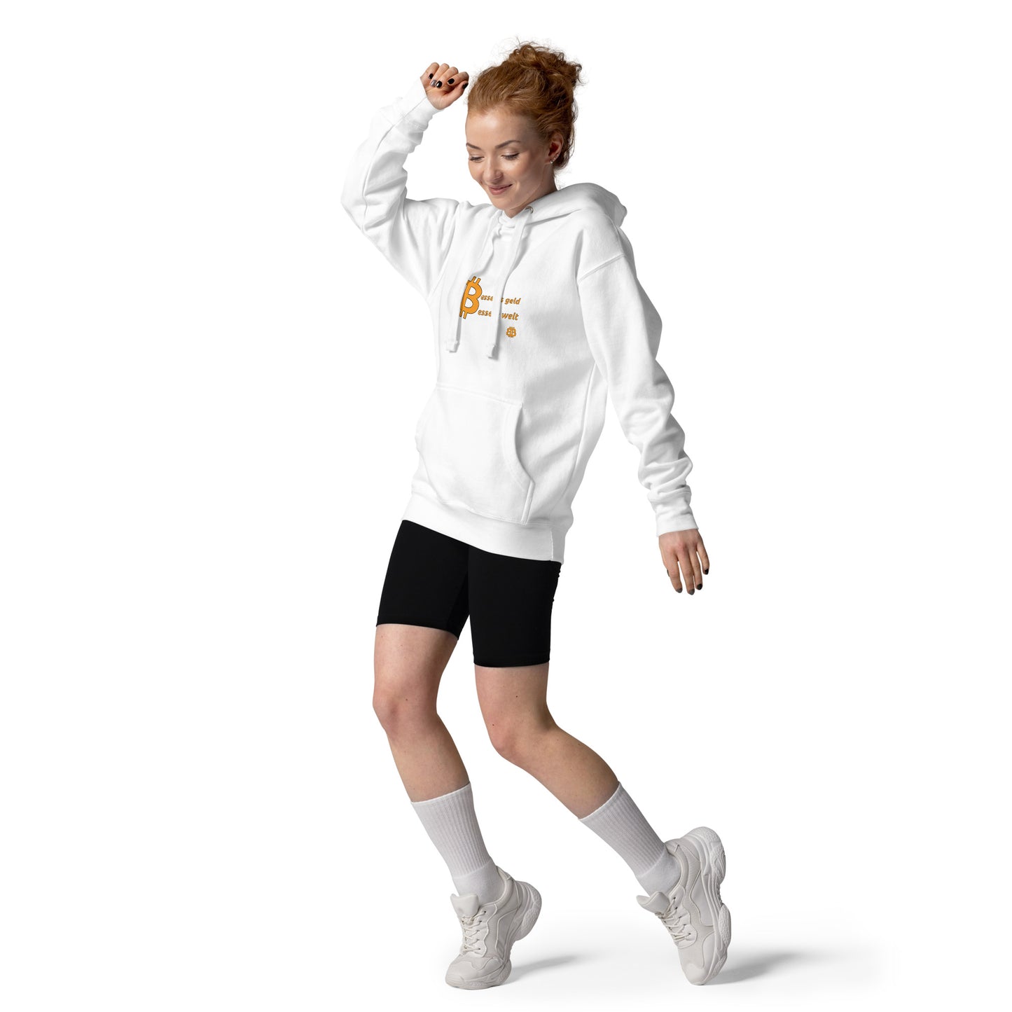 Women's organic bio Hoodie  "Geld-Welt"