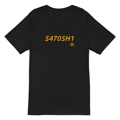 Unisex Kurzarm-T-Shirt mit V-Ausschnitt „54705H1“