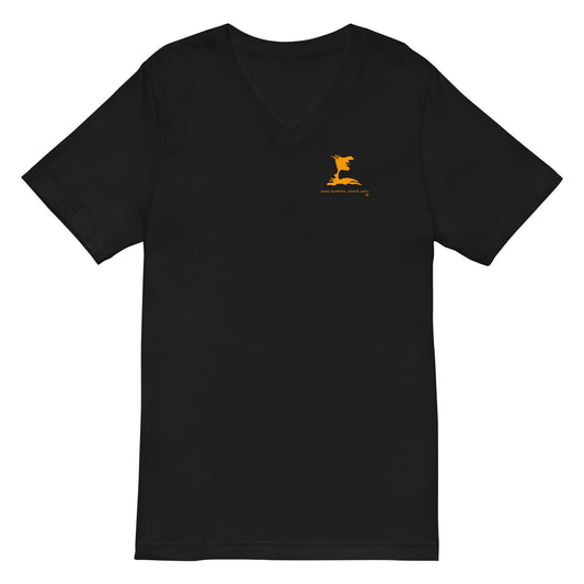 Unisex Kurzarm-T-Shirt mit V-Ausschnitt „Humble_sm“