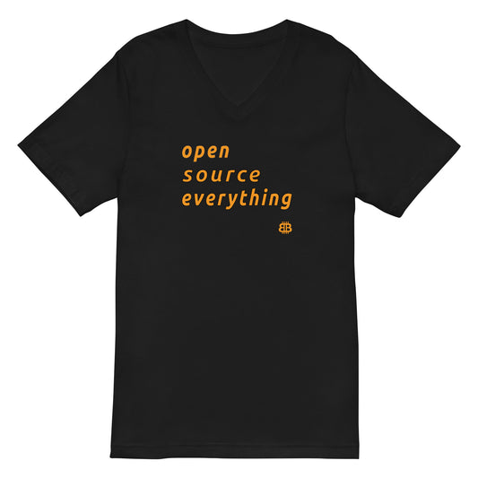 Herren Kurzarm-T-Shirt mit V-Ausschnitt „OS everything“