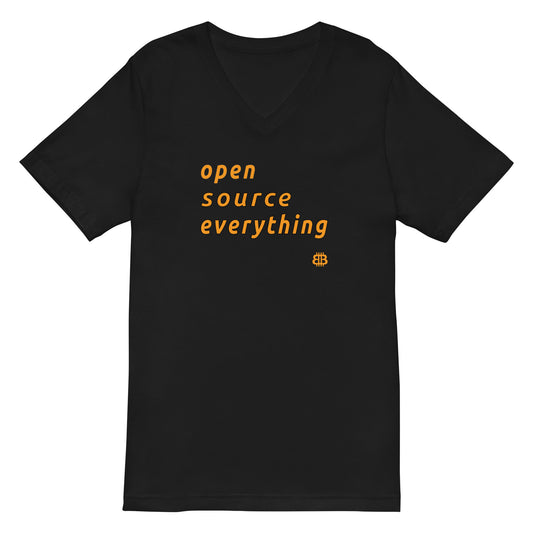 Damen Kurzarm-T-Shirt mit V-Ausschnitt „OS everything“