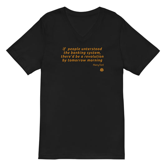 Damen Kurzarm-T-Shirt mit V-Ausschnitt „Revolution_engl“