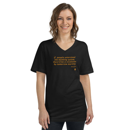 Women's Short Sleeve V-Neck T-Shirt "Revolution_engl"