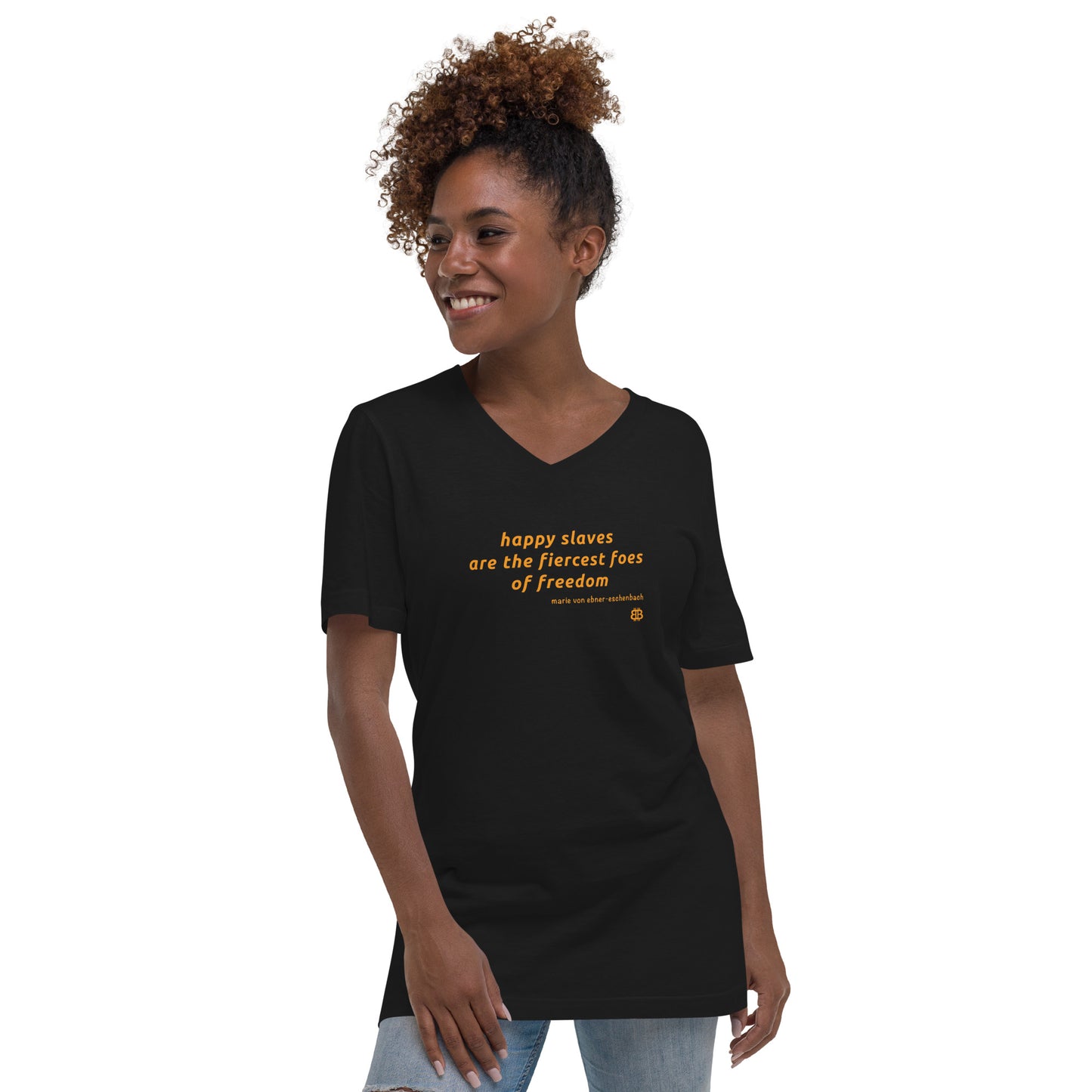 Women's Short Sleeve V-Neck T-Shirt "Slaves"