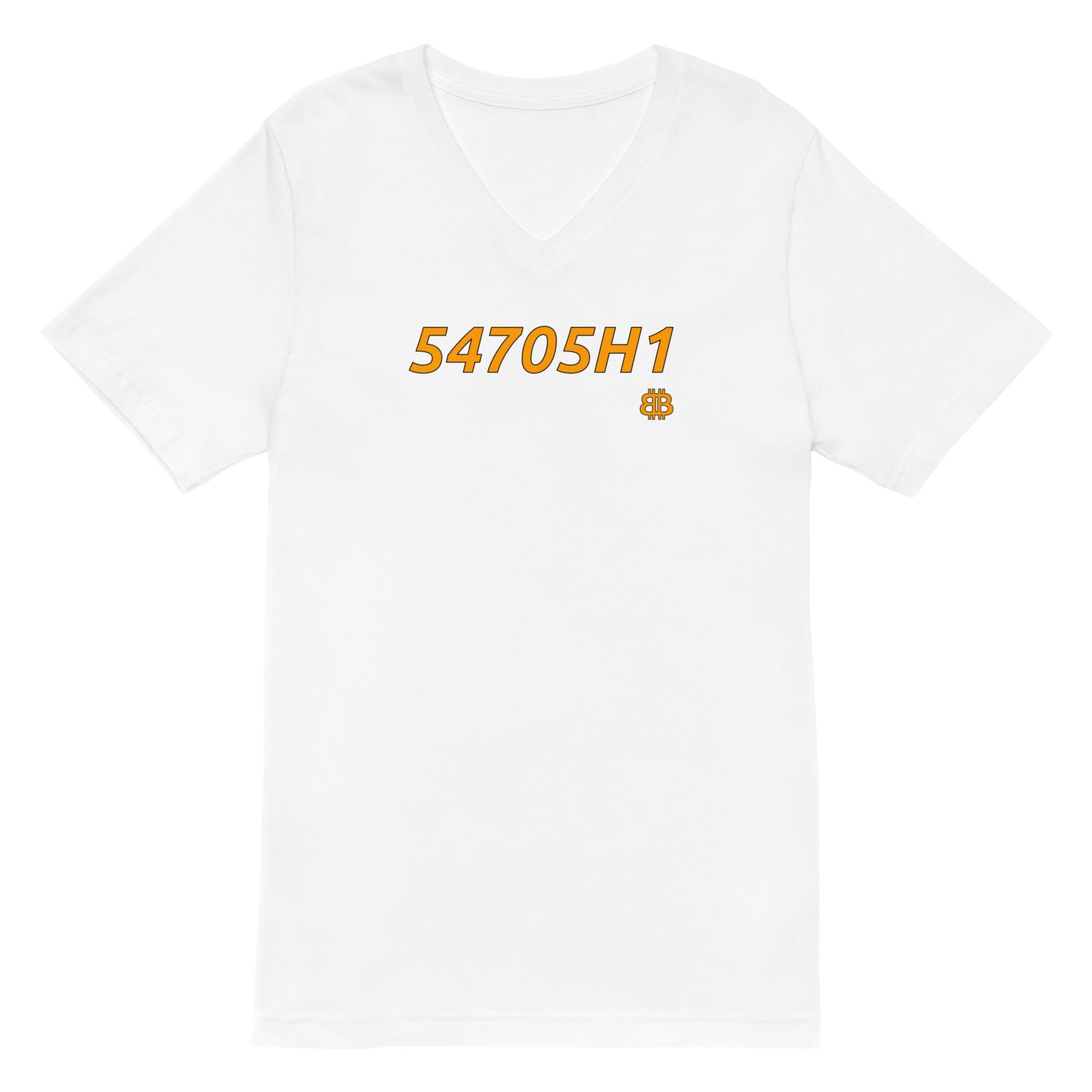 Unisex Kurzarm-T-Shirt mit V-Ausschnitt „54705H1“