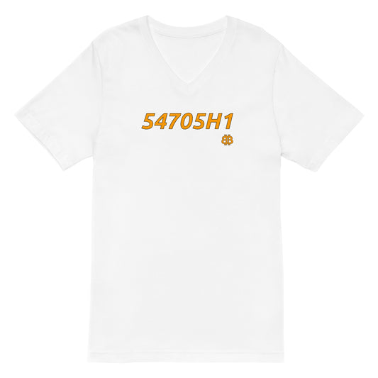 Unisex Kurzarm-T-Shirt mit V-Ausschnitt „54705H1“