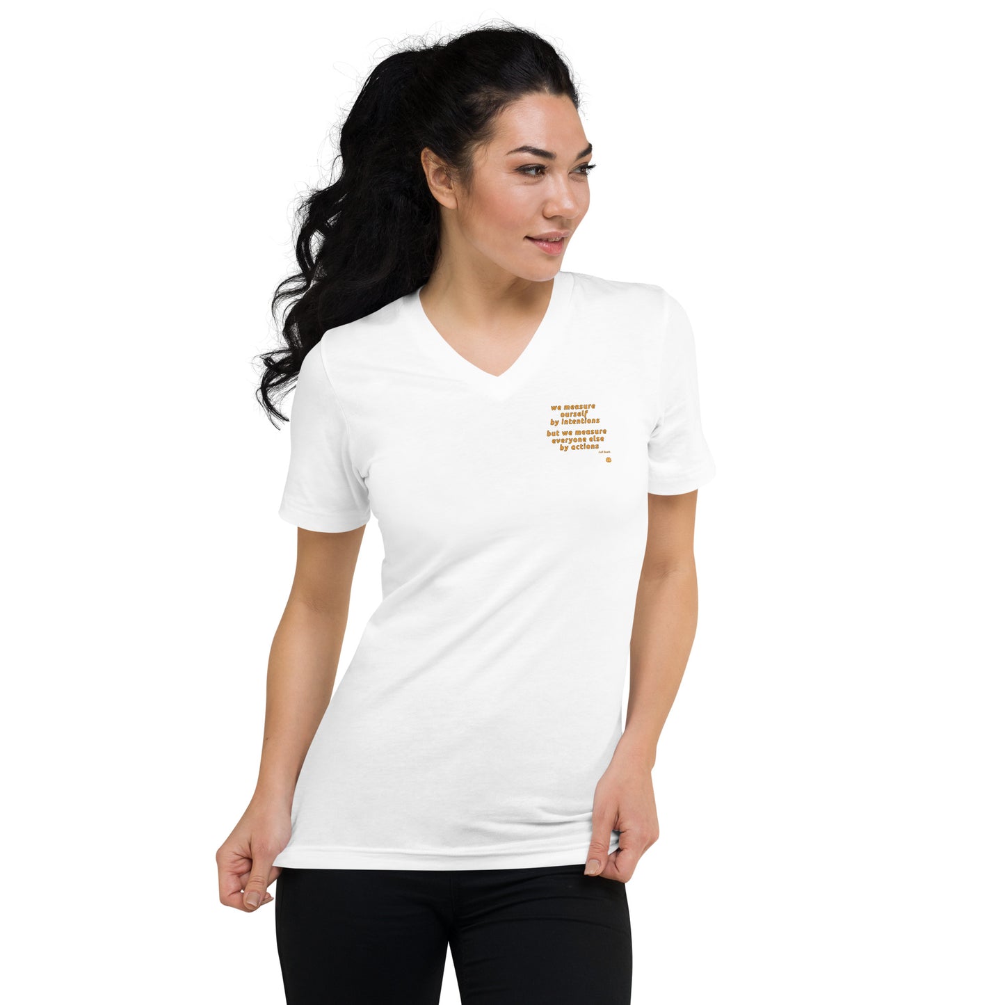 Women's Short Sleeve V-Neck T-Shirt "Measure_sm"