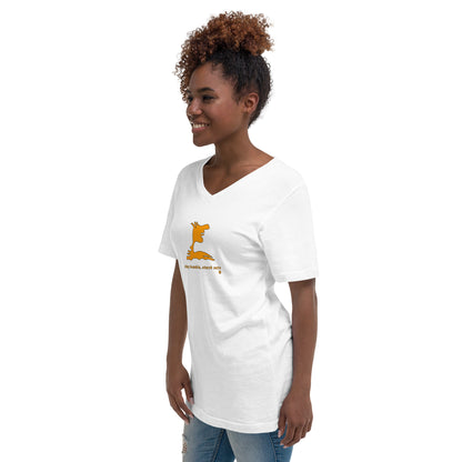 Unisex Kurzarm-T-Shirt mit V-Ausschnitt „Humble“