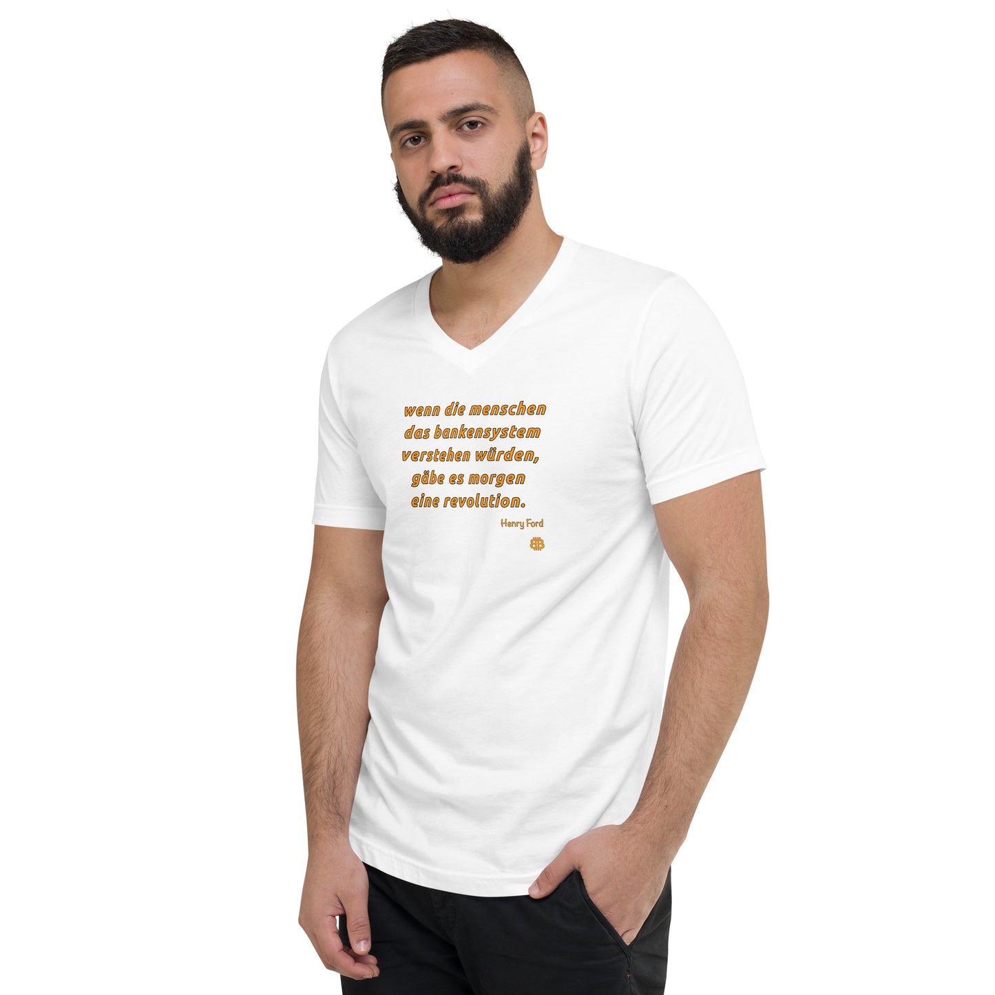 Men's Short Sleeve V-Neck T-Shirt "Revolution_dt"