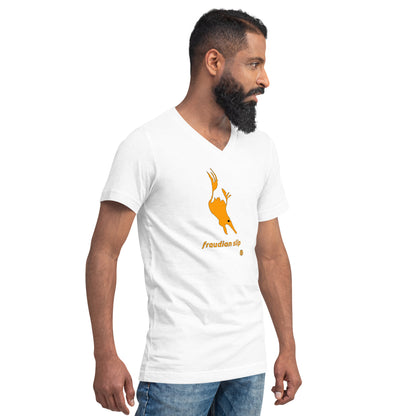 Camiseta unisex de manga corta y cuello en V "Fraudian"