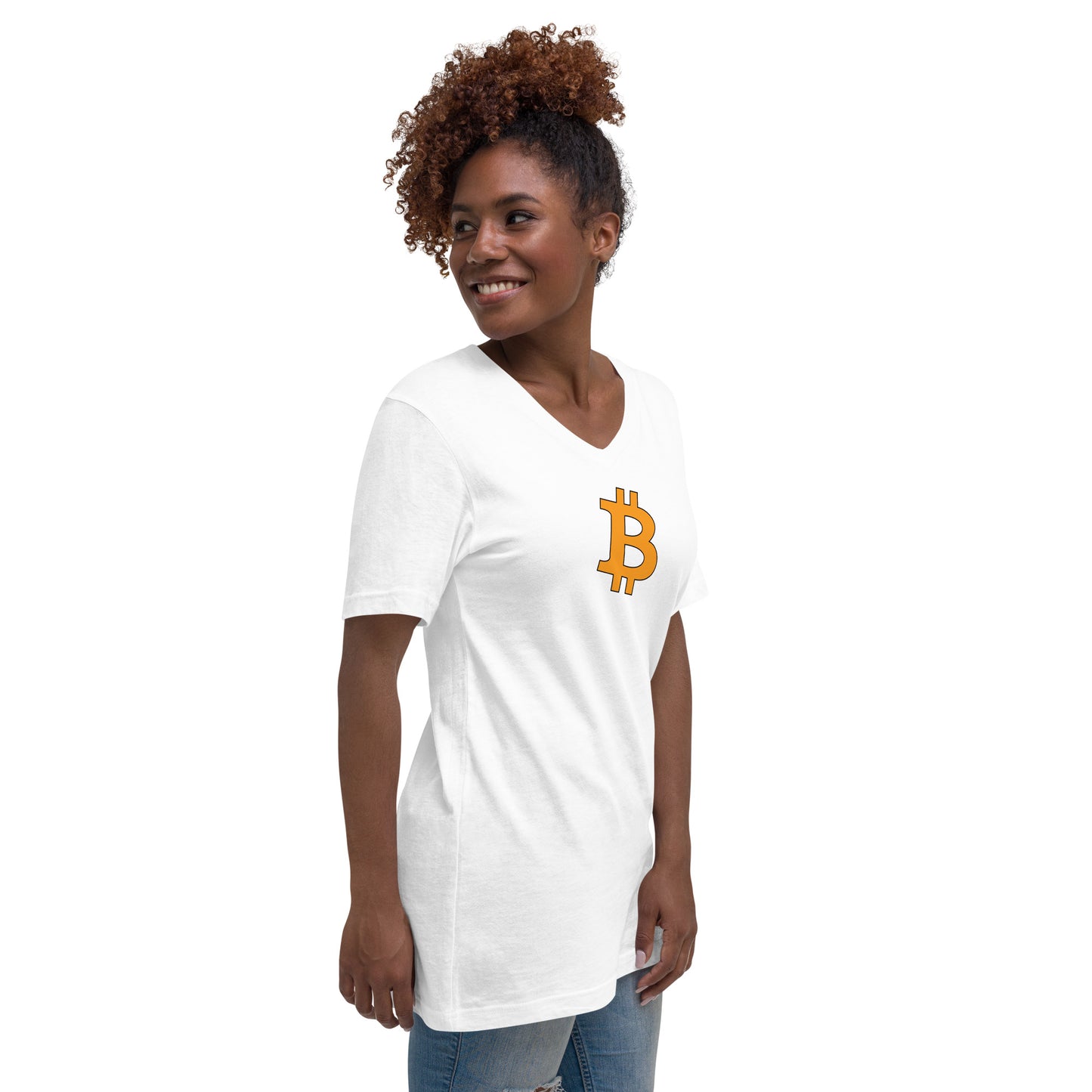 Unisex Kurzarm-T-Shirt mit V-Ausschnitt „B“