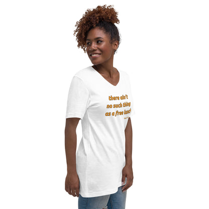 Women's Short Sleeve V-Neck T-Shirt "FreeLunch"