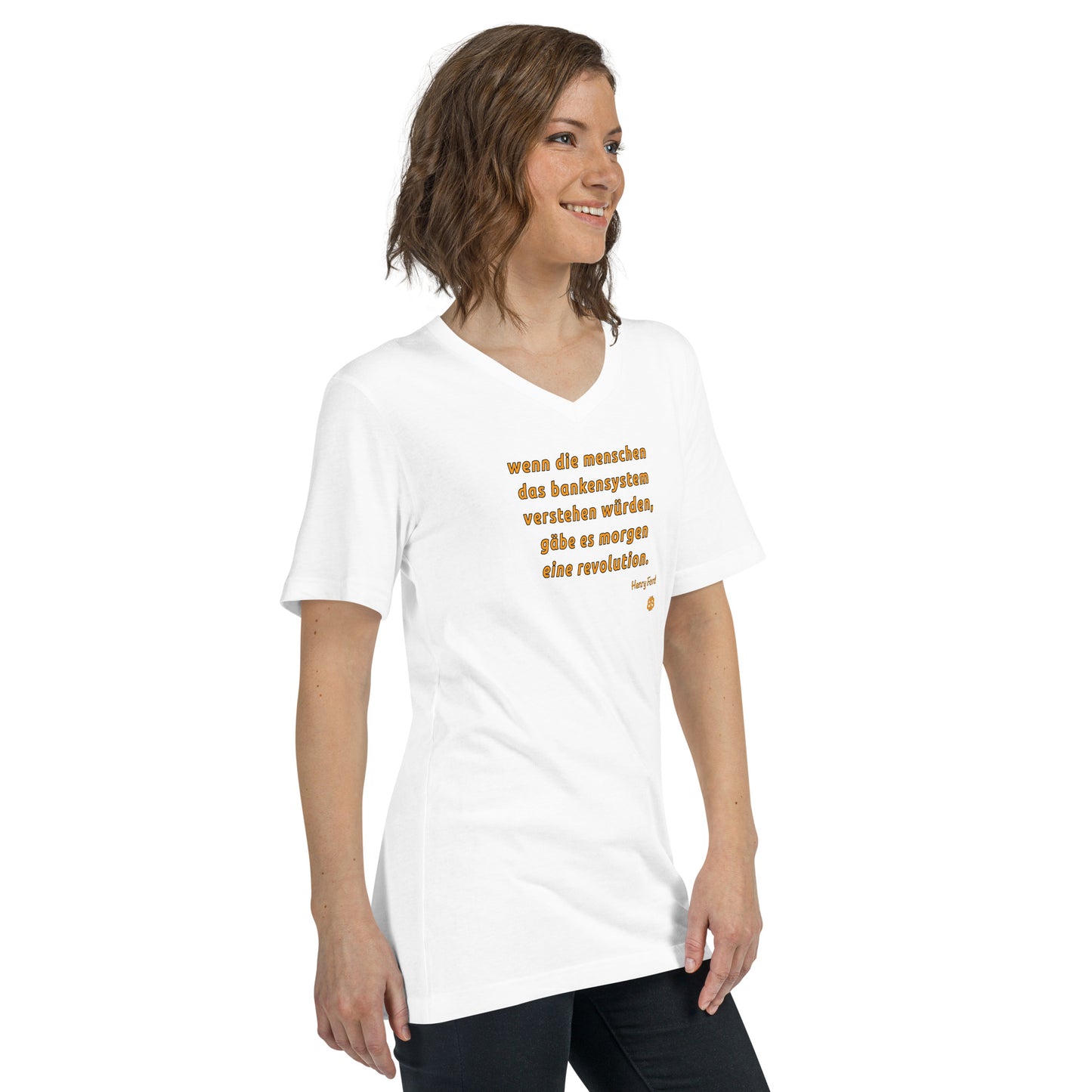 Women's Short Sleeve V-Neck T-Shirt "Revolution_dt"