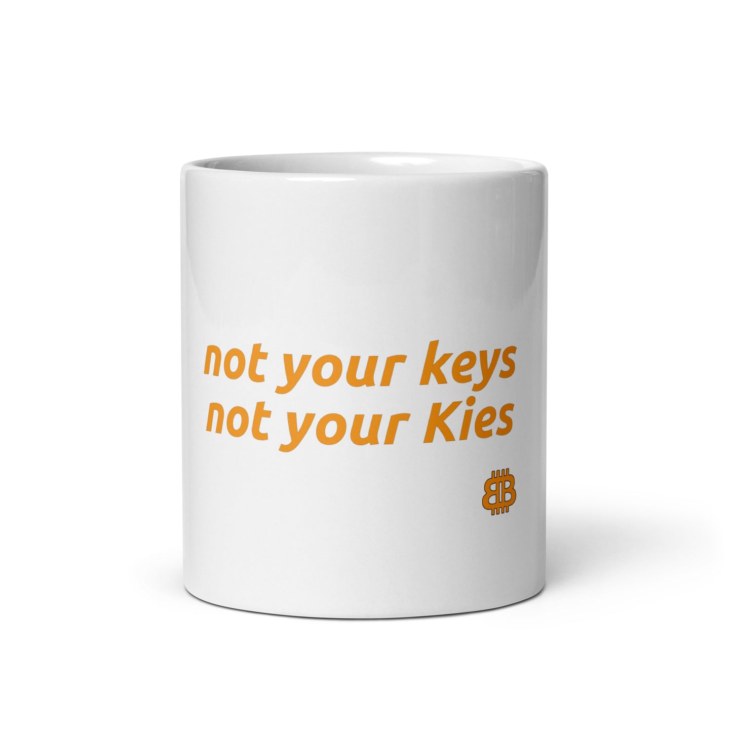 Taza blanca brillante "Kies"