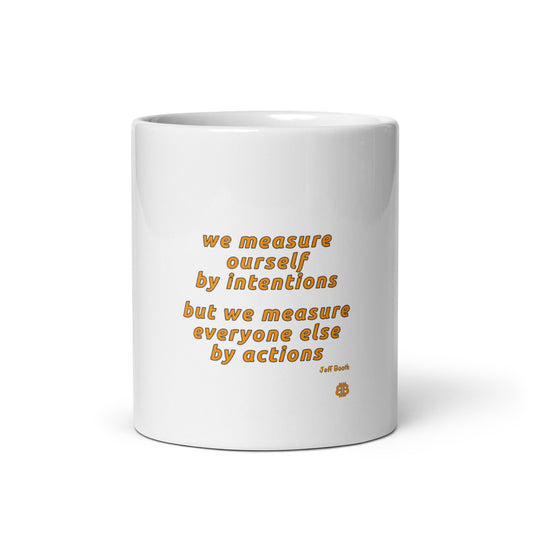 White glossy mug "Measure"