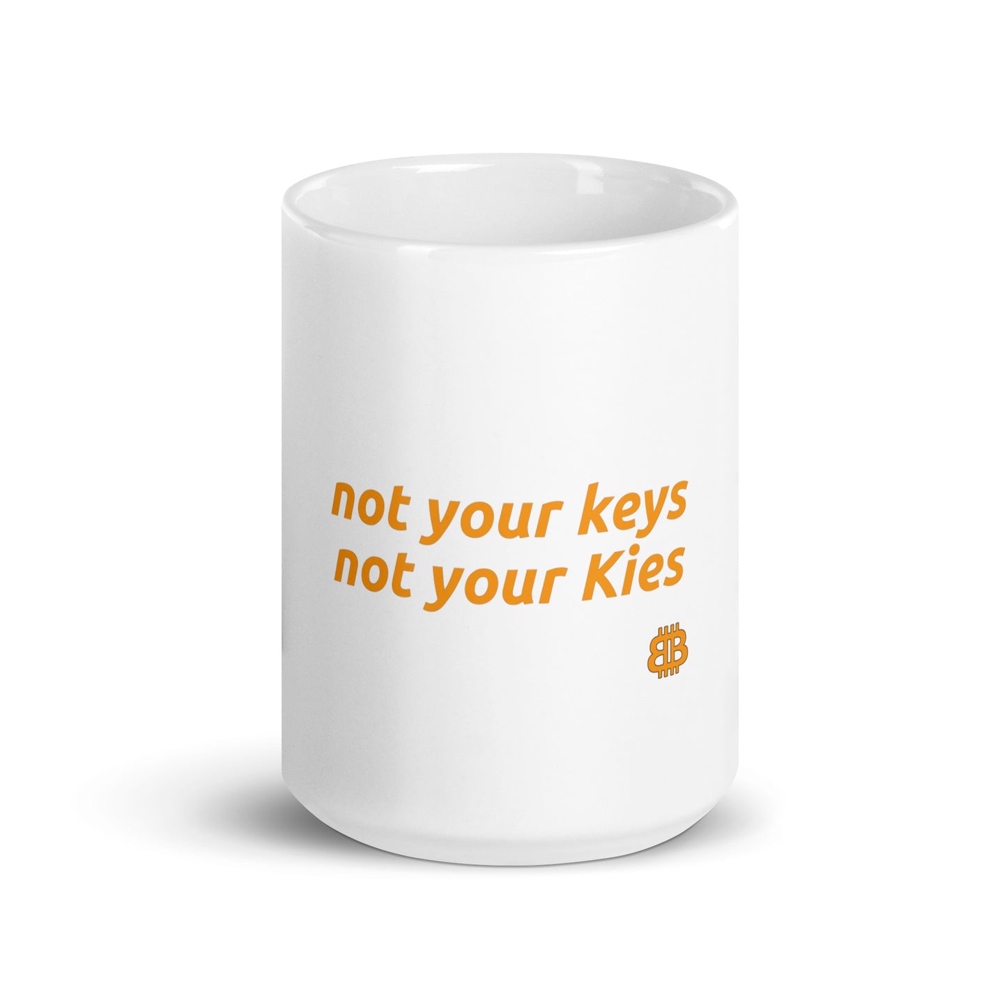 White glossy mug "Kies"