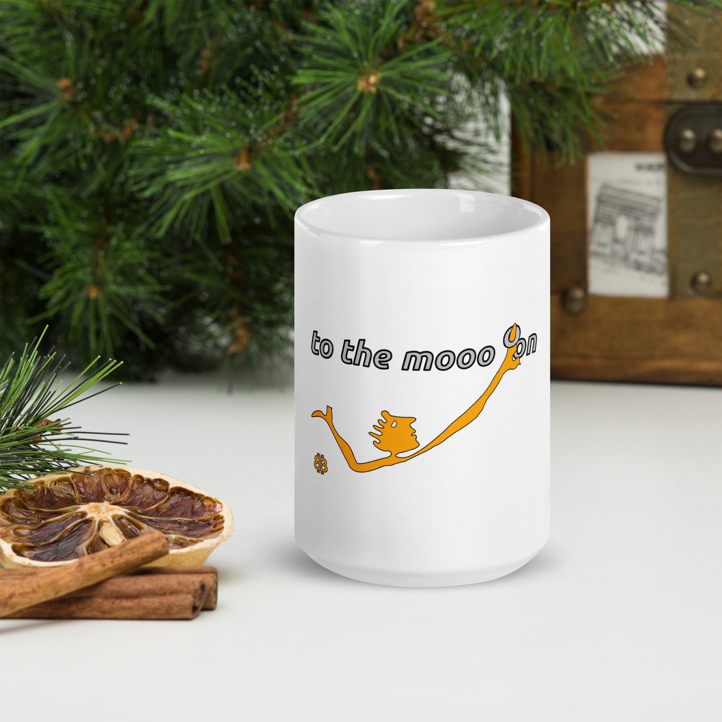 White glossy mug "Mooon"