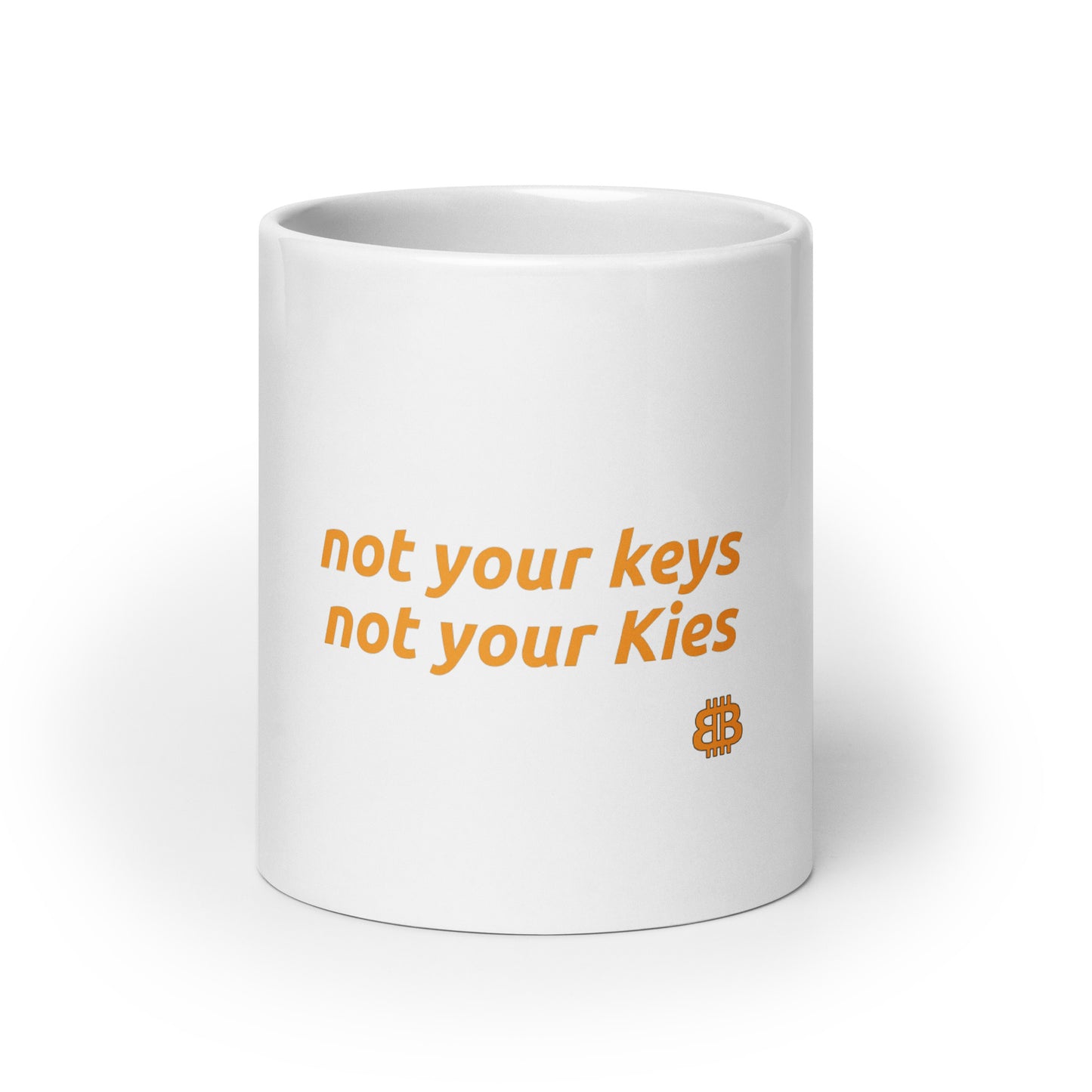 White glossy mug "Kies"