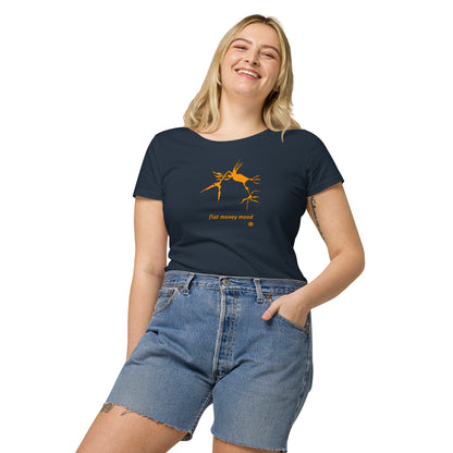 Damen-Langarm-Bio-T-Shirt mit weitem Halsausschnitt „Mood“