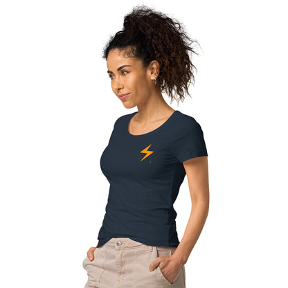 Camiseta orgánica de mujer con cuello ancho y manga corta "Lightning_sm"