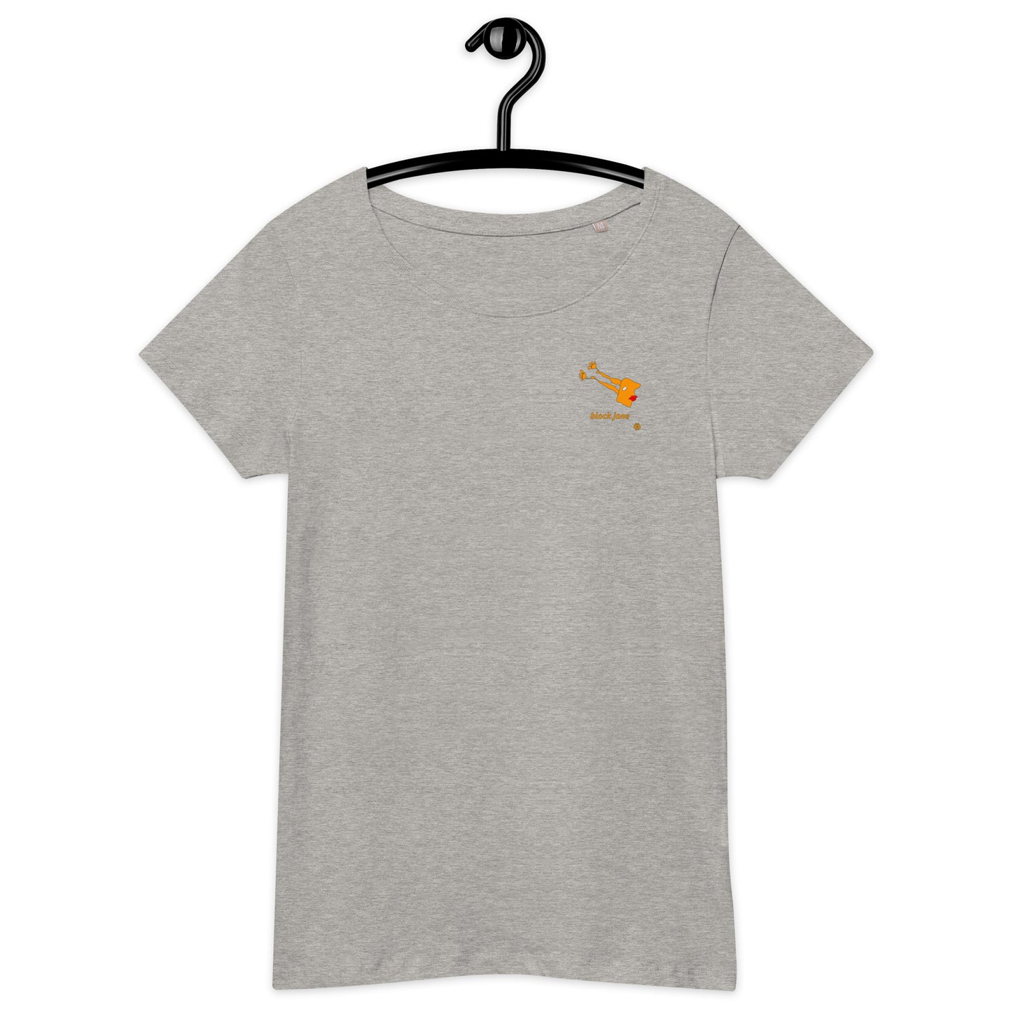 Women’s wide neck short sleeve organic t-shirt "BlockJane_sm"