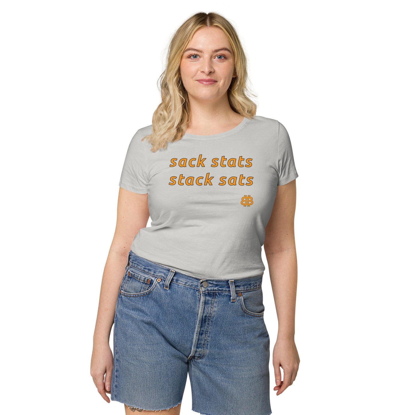 Women’s wide neck short sleeve t-shirt "SackStats"