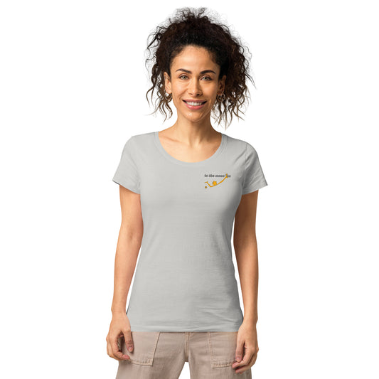 Damen-Bio-T-Shirt mit weitem Halsausschnitt und kurzen Ärmeln „Mooon_sm“