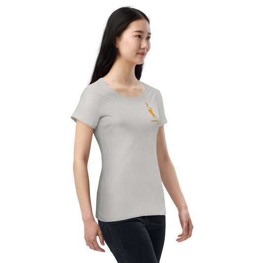Camiseta orgánica de mujer con cuello ancho y manga corta "Fraudian_sm"