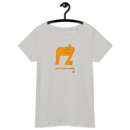 Camiseta orgánica de mujer de manga corta y cuello ancho "Verify"
