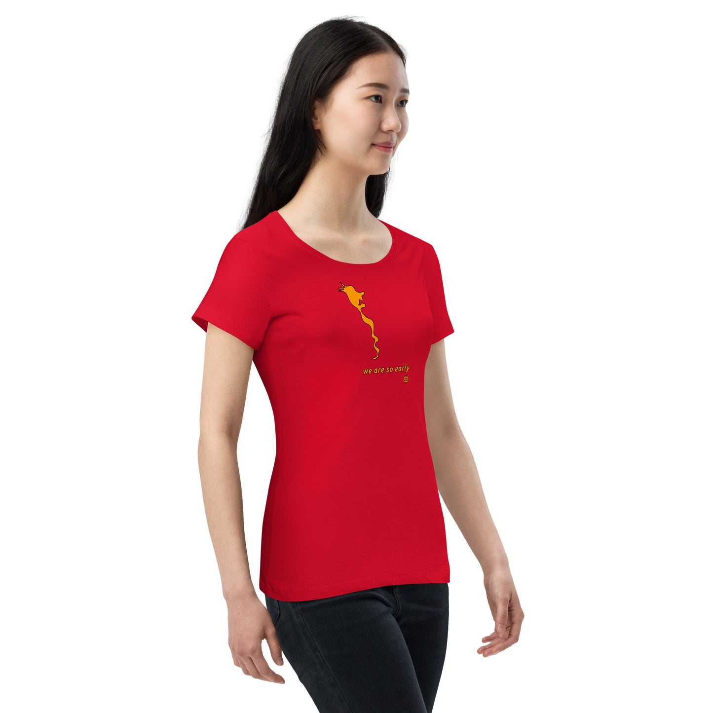Women’s wide neck short sleeve t-shirt "Early"