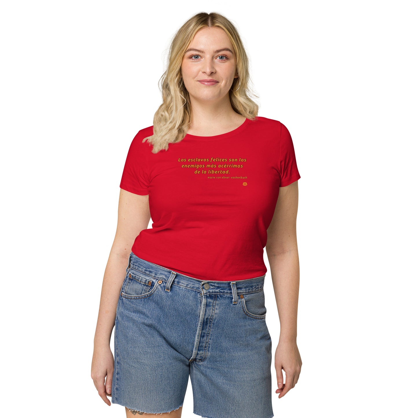 Women’s wide neck short sleeve organic t-shirt "Esclavos"