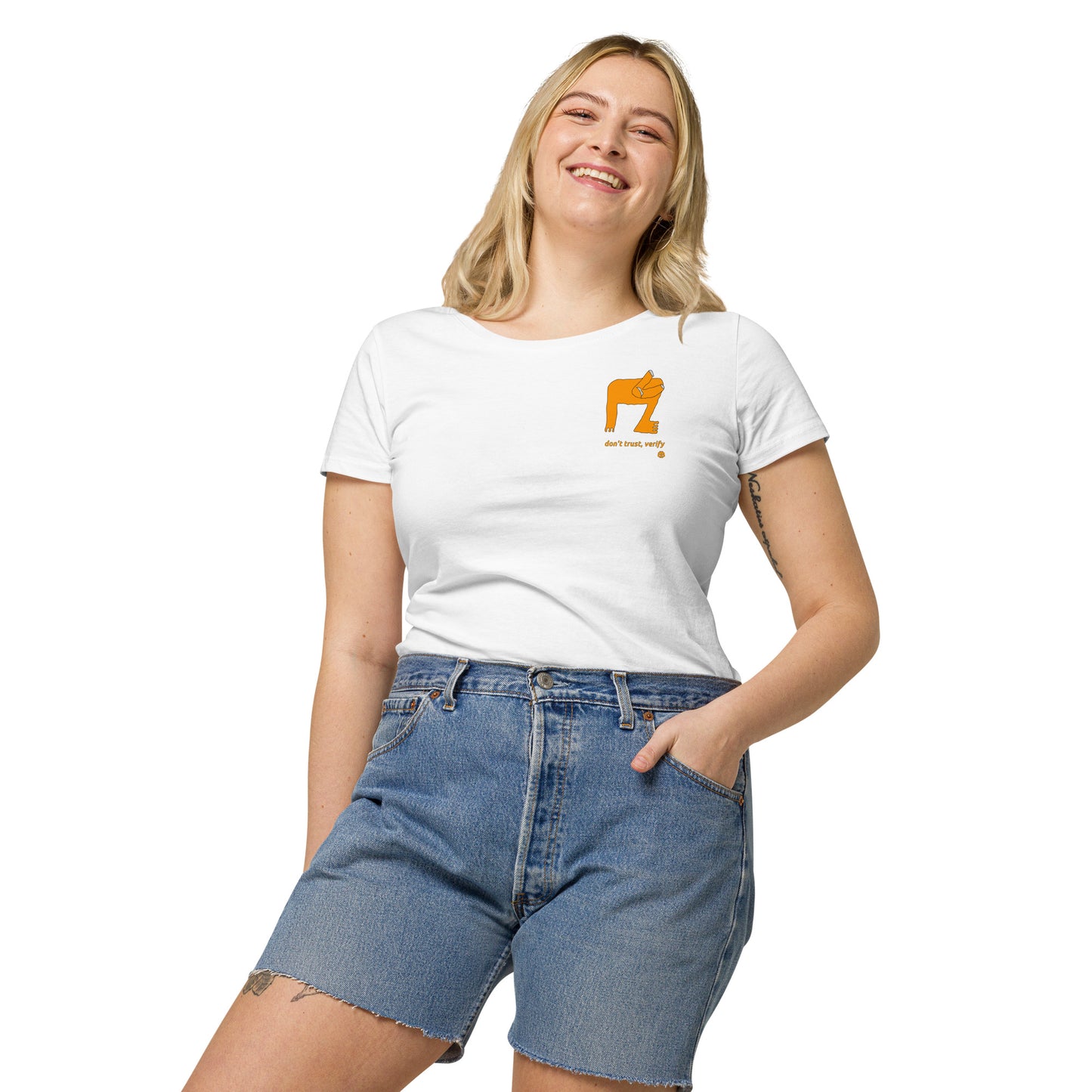 Women’s wide neck short sleeve organic t-shirt "Verify_sm"