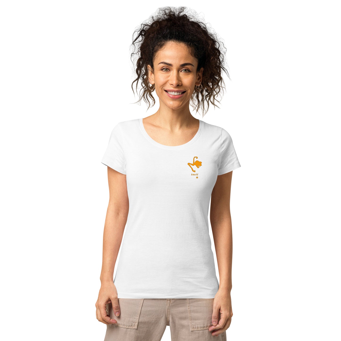 Women’s wide neck short sleeve organic t-shirt "Toxić_sm"