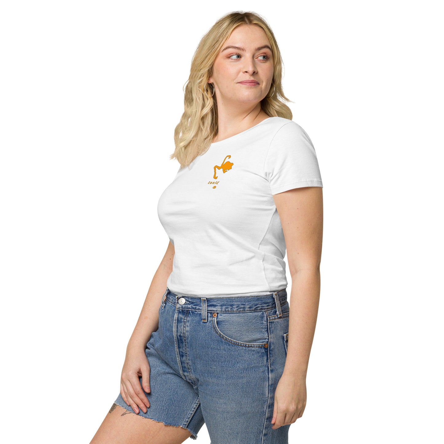 Women’s wide neck short sleeve organic t-shirt "Toxić_sm"
